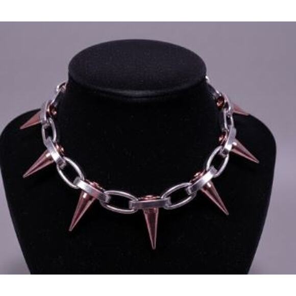 Joomi Lim Women's Silver Rose Gold Single Row Spike Bracelet Silver NWOT 159 - Picture 2 of 13